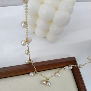 ชุดเครื่องประดับแฟชั่นเงินแท้ S925 ประดับมุกน้ำจืดไร้ตำหนิ สร้อยคอและกำไล สไตล์เรียบหรูแบบจีน - Product Image 3