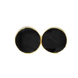 Posavasos de turmalina negra de alta calidad en oferta, posavasos redondos de piedra de cristal para bebidas de mesa con soporte para café para el hogar - Product Image 2