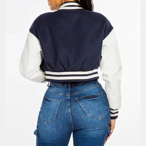 Chaqueta de Cuero Varsity Bordada Personalizada para Mujer, Cuerpo de Lana, Mangas de Cuero, Servicio de Muestras de Fábrica OEM ODM Disponible 2026 - Product Image 5