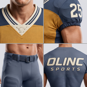 ชุดยูนิฟอร์มอเมริกันฟุตบอลชายแบบกำหนดเอง ผ้าโพลีเอสเตอร์ตาข่าย รุ่น Heritage Gridiron สำหรับสวมใส่ในการแข่งขันทีม OEM - Product Image 4