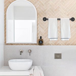 Spedizione Gratuita: Portasciugamani Industriale in Ferro da 16 Pollici, Stile Classico con Finitura Spazzolata Nera, Accessorio per Bagno - Product Image 2