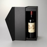 Caja de Regalo Plegable de Cartón Rígido Negro Mate Personalizada para Botellas de Vino con Recubrimiento UV, para Champán, Whisky, Vino Tinto y Licores
