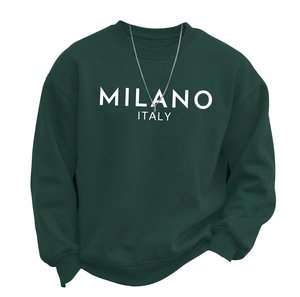 Sudadera Casual Estampada de Satén con Cuello en V y Manga Larga para Hombre y Mujer, Cómoda, Versátil, para Exteriores, 100% Poliéster - Product Image 1