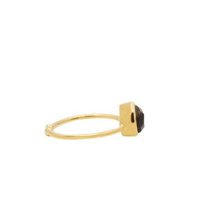 Wholesale 925 <b>Sterling</b> <b>Silver</b> Yellow Gold Plated Pear Natural Smoky Quartz Bezel <b>Set</b> Minimalist <b>Ring</b> Memoria Jewels - Product Image 3