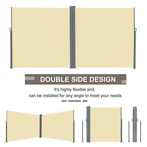 Tenda da Sole Retrattile a Doppia Faccia per Patio, Schermo Privacy per Giardino Interno/Esterno, Protezione da Sole e Vento, Proiezione Massima 5m, Divisorio per Ambienti - Product Image 4