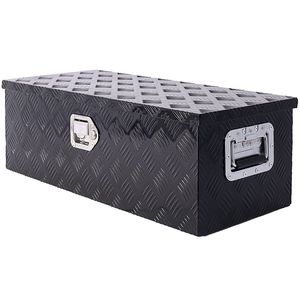 Caja de herramientas de aluminio resistente de 30 pulgadas, almacenamiento de cama de camión con llaves de bloqueo, organizador de recogida de remolque RV para exteriores, caja negra debajo de la carrocería - Product Image 1