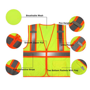 Gilet de sécurité industriel réfléchissant, gilet de sécurité haute visibilité pour les travailleurs du bâtiment, gilet de sécurité haute visibilité pour travaux en extérieur - Product Image 4