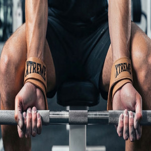 Heavy-Duty Adjustable Leather Lifting <b>Straps</b> Anti-Slip Lightweight for Closure Bodybuilding Weightlifting <b>Straps</b> for Gym Workout - Product Image 3