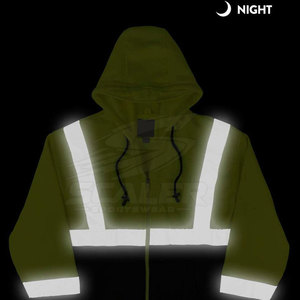 เสื้อฮู้ดสะท้อนแสงกันน้ำ ANSI Class 2 รุ่นใหม่ล่าสุด สำหรับงานโรงงาน ชุดทำงานเพื่อความปลอดภัย แขนยาว สปอร์ต - Product Image 3