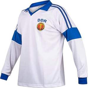 เสื้อฟุตบอลแขนยาวผู้ชายสไตล์เรโทรสีสันตัดกันพร้อมปก |   เสื้อฟุตบอลและเสื้อสเวตเชิ้ตสำหรับนักกีฬา - Product Image 5