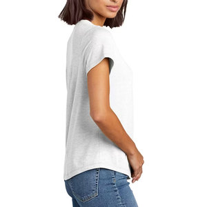 T-shirt personnalisé pour femme, coupe ample, col rond, imprimé graphique, broderie, coton, fibre de bambou, séchage rapide - Product Image 6