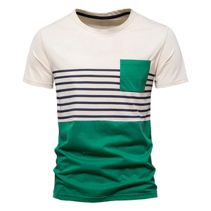 T-shirt décontracté pour homme à manches courtes, col rond, tricoté, coupe classique, design uni, coton/fibre de bambou, respirant, séchage rapide - Product Image 3