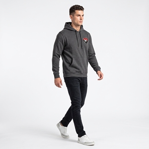 Sweat-shirt à capuche gris foncé pour homme Dumela avec logo imprimé sur le devant, coupe classique, pull en molleton décontracté, vêtement d'automne - Product Image 5