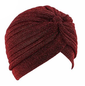 Cross-border Adult Men and <b>Women</b> Hijab Hoods Fashion Golden Silk Muslim Turban Indian <b>Cap</b> - Product Image 5