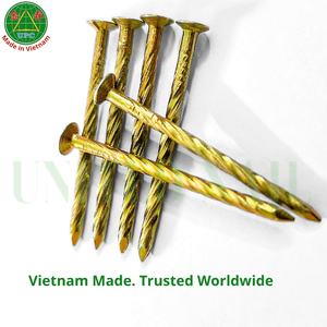 1-3/8 Inch Yellow Plated Nails with Screw/Smooth Shank Style for Woodworking | Clavos sueltos con recubrimiento amarillo - Product Image 4