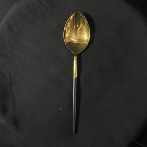 Juego de 6 Servidores de Comida con Recubrimiento de Polvo Negro, Vajilla para Bodas con Recubrimiento PVD Dorado, Acero Inoxidable 304 Apto para Alimentos, Juego de Servidores para Restaurante - Product Image 6