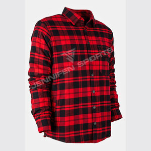 เสื้อเชิ้ตแฟลนเนลลายสก็อตแฟชั่นปักโลโก้ตามสั่ง ผ้าวูล 100% เสื้อเชิ้ตแขนยาวผู้ชาย มีกระเป๋าแบบฝาปิดสองชั้น เสื้อเชิ้ตแฟลนเนลลำลองผู้ชาย - Product Image 2