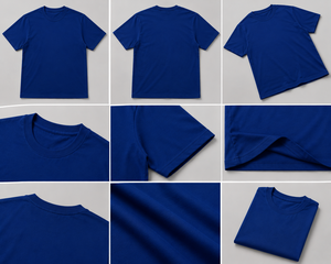 T-shirt pour homme WEAVEON, bleu royal, col rond, manches courtes, coupe classique, couleur unie, décontracté, écologique, en polyester/coton tricoté - Product Image 3