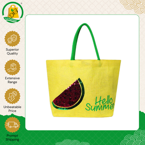 Nouvel arrivage en stock : Sac fourre-tout de plage en jute écologique avec poche intérieure et fermeture éclair, imprimé sur mesure, sac de courses réutilisable - Product Image 4