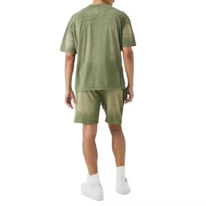 Custom Design Shorts and T-shirt Sets 100% Cotton <b>Acid</b> Wash Sun Faded Custom Logo <b>Drop</b> Shoulder Boxy Fit Twin Set For Men's - Product Image 4