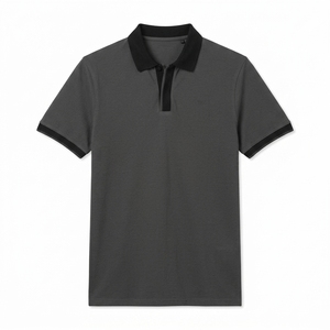 เสื้อเชิ้ตผู้ชายแบบเป็นทางการ ขายดี ดีไซน์ใหม่ พิมพ์โลโก้ตามสั่ง ผ้าเทอร์รี่ โพลีเอสเตอร์ แขนสั้น ระบายอากาศได้ดี พิมพ์โลโก้ด้านหน้า - Product Image 1