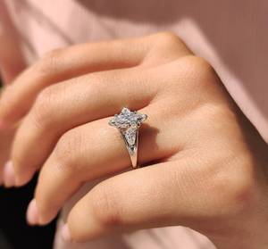 Anillo de Compromiso Avira Jewels con Moissanita de Corte Marquesa de 1 Quilate, Oro Sólido de 14k, Blanco/Amarillo/Rosa, Joyería Clásica para Mujer, Sin Níquel - Product Image 4