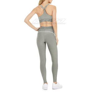 Conjunto de yoga cómodo con sujetador deportivo sin costuras y leggings elásticos para ejercicio, entrenamiento físico y movimiento. - Product Image 5