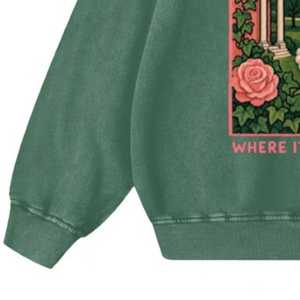  เสื้อสเวตเชิ้ตคอกลมสีเขียวสำหรับผู้หญิง ลายกราฟิก แขนยาว สไตล์ Sorority  ลำลอง แฟชั่นสตรีทแวร์ - Product Image 2