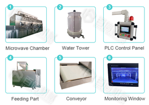 Secador de cinta de malla para microondas de acero inoxidable SUS304 de alta calidad, microondas de gran capacidad de procesamiento - Product Image 6