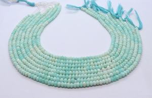 ลูกปัดโอปอลเปรูสีน้ำเงินทรงรอนเดลล์เจียระไนขนาด 4.5-5 มม. ลูกปัดโอปอลเปรูสีน้ำเงินไล่เฉดสี ขนาด 13 นิ้ว โอปอลเปรูแท้จากธรรมชาติ - Product Image 2