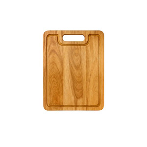 Planche à découper rectangulaire en bois avec poignée pour la cuisine et découpe intégrée pour le service, avec design en résine - Product Image 6