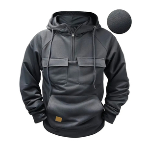 Sudadera con Capucha Casual de Moda 2026 con Bolsillos Tipo Cargo, Calidad Premium, Cómoda y Duradera, Estilo con Media Cremallera, Perfecta para Uso al Aire Libre - Product Image 3