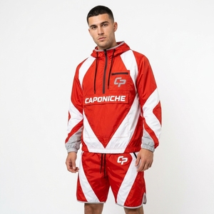 Unisex Eco-Friendly Nylon Hooded Jacket and <b>Shorts</b> Set <b>Zip</b>-Up Pullover Custom Print Waterproof Breathable Lightweight Casual - Product Image 2