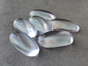 Cabochon ovale long en quartz cristal naturel poli, pierre précieuse en vrac pour la fabrication de bagues, boucles d'oreilles, pendentifs et bijoux, vente en gros - Product Image 2