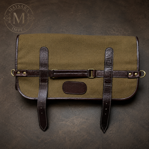 Maysara Impex OEM Wholesale 9 Pocket Brown Canvas Knife <b>Roll</b> <b>Bag</b> Heavy Duty Chef <b>Tool</b> Organizer with Leather Straps - Product Image 1