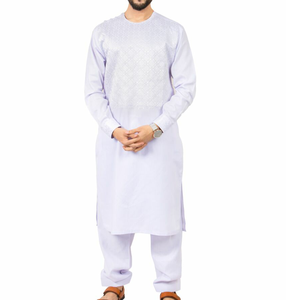 Breathable Traditional Printing Embroidery Afghani Suit Set Men's Shalwar Kameez Kuchi Tribal Punjabi Style Pathani Balochi Suit - Product Image 1