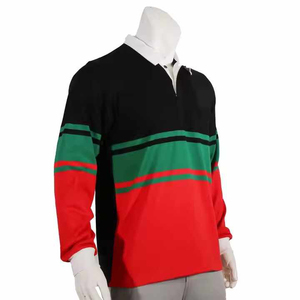 Men's Long Sleeve Knitted <b>Polo</b> <b>Shirt</b> Black Red Green <b>Striped</b> Color Blocked Casual Style - Product Image 5