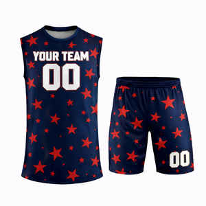 Conjunto de Camisetas de Fútbol Americano Personalizadas con Impresión Digital para Adultos, Sin Mangas, de Secado Rápido, con Diseño de Estrellas, 100% Poliéster - Product Image 2