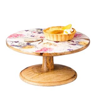 Support à gâteau en bois émaillé imprimé, design moderne, fait main, support à dessert, compatible four et lave-vaisselle, pour occasions festives, mariage, Aïd - Product Image 4