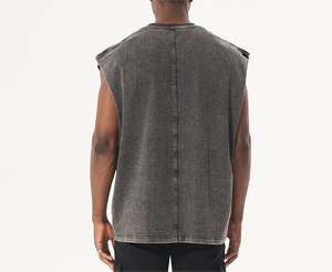 Custom Print <b>Plus</b> <b>Size</b> Gym Tank <b>Top</b> Oversized Men's Blank Cotton Knitted Eco-Friendly Quick Dry Streetwear Sleeveless T-Shirt - Product Image 2