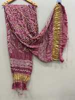 Dupatta en soie froissée bordeaux avec bordure dorée, élégant vêtement traditionnel indien pakistanais pour femmes, idéal pour les mariages, les fêtes et Diwali