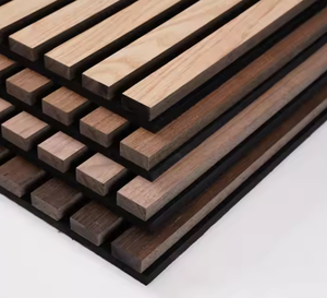 Natural <b>MDF</b> Board Acoustic <b>Panels</b> <b>Decorative</b> Wooden Slat Wall <b>Panel</b> for Bedhead Pine Core Polyestic Felt for Pet Cinema <b>Panel</b> - Product Image 1
