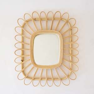 <b>Large</b> Round <b>Rattan</b> Wall Hanging <b>Mirrors</b> Interior Living Room Home Decor Wall-mounted <b>Mirror</b> - Product Image 5