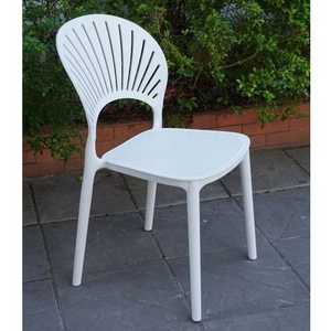 เก้าอี้พลาสติกขึ้นรูปสีขาวกันน้ำแบบทันสมัย เป็นมิตรกับสิ่งแวดล้อม พร้อมพนักพิงแบบมีพัดลมระบายอากาศ สำหรับงานปาร์ตี้ในสวน พื้นผิวพรม - Product Image 2