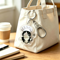 Porte-clés en acrylique imprimé UV, logo personnalisé, porte-clés transparent, charme d'anime ou de dessin animé, fabricant OEM ODM