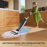 Aspirateur 5-en-1 sans balais autonettoyant, humide/sec, pour hôtels, avec filtre HEPA, design portable, affichage LED et commande vocale