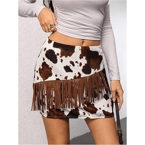 Minifalda de Piel de Vaca con Pelo para Mujer, Falda de Cuero Genuino, Cintura Alta, Elegante, Colección Boutique, Precio Económico, OEM - Product Image 1