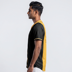<b>Men's</b> Baseball Jersey Short Sleeve <b>Men</b> Baseball Jerseys Full Button Sublimated Printed <b>Men</b> Baseball Jersey - Product Image 3
