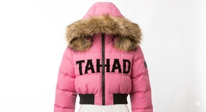 Fashion Women's Duck Down Short Puffer Jackets Waisted Natural Raccoon <b>Fur</b> Hooded <b>Coats</b> Slim Fit Streetwear Trendy Winter Parka - Product Image 1