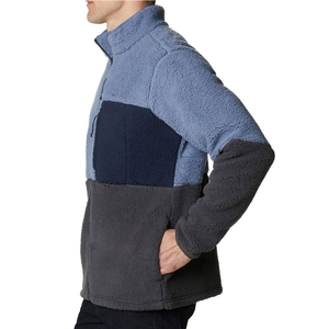 Men's Fleece <b>Jacket</b> Stand Collar Zipper Closure Windproof Casual Winter Wear Warm <b>Sherpa</b> <b>Lined</b> Anti-Pilling Loose Fit - Product Image 2